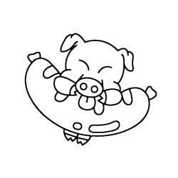 Coloriage cochon #08