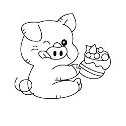 Coloriage cochon #08