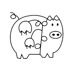 Cochon 03 - Motif à décorer