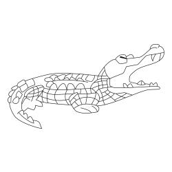 Coloriage crocodile #03
