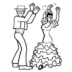 Coloriage danseuse sur les pointes