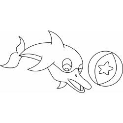 Coloriage d'un dauphin en pdf