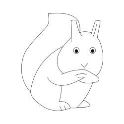 Coloriage d'un écureuil kawaii