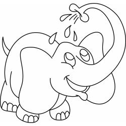 Coloriage éléphant #07