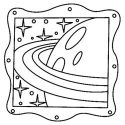 Coloriage d'une planète à imprimer gratuitement afin de s'occuper en famille.