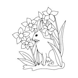 Fleurs et chenille 02 - Motif à décorer