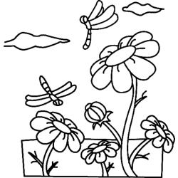 Fleurs et lapin 01 - Motif à décorer