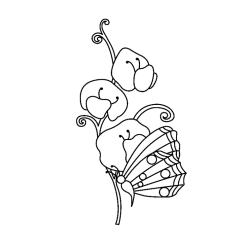Fleurs et oiseau 01 - Motif à décorer