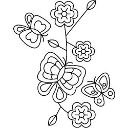 Fleurs et oiseau 01 - Motif à décorer