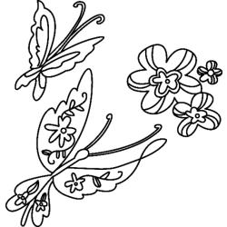 Fleurs et papillons 04 - Motif à décorer