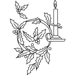 coloriage du houx de Noël