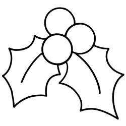 coloriage du houx de Noël