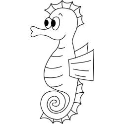 Coloriage d'un hippocampe mignon
