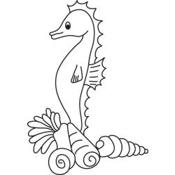 Coloriage d'un hippocampe mignon