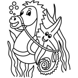 Coloriage d'un hippocampe mignon