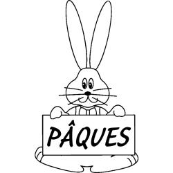 Un coloriage paques représentant un lapin "Pâques". Un motif à décorer à télécharger et à imprimer pour votre enfant. Une fois imprimé, ce motif peut se reporter sur du bois, du verre, de la terre cui