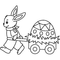 Petit lapin de Pâques et l'oeuf
