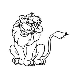 coloriage de deux petits lionceaux