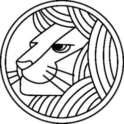 Coloriage du lion à la queue dressée 