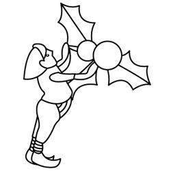 Le coloriage d'un lutin de Noël pour maternelle à imprimer