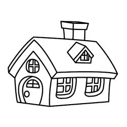 Coloriage petit immeuble d'habitation