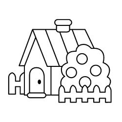 Coloriage petit immeuble d'habitation