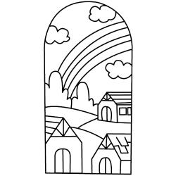 Coloriage petit immeuble d'habitation