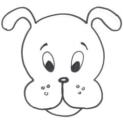Une tête de chien à imprimer gratuitement afin de pouvoir la colorier en famille