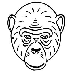 Une tête de singe à imprimer gratuitement afin de pouvoir la colorier en famille