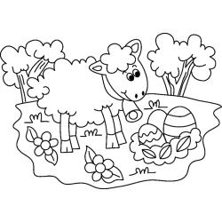 Coloriage mouton #09