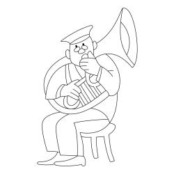 Coloriage d'un lapin de cirque