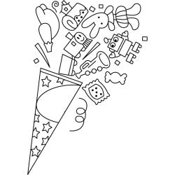 Jouets dans le sac à colorier