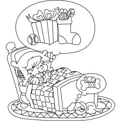 La petite fille au cadeau de Noël