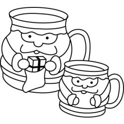 Le coloriage d'un Père Noël rigolo à imprimer