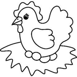 Coloriage d'une poule de Pâques facile