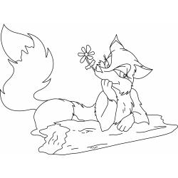 Coloriage d'une renarde