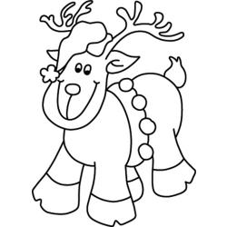 Le coloriage d'un enfant déguisé en renne de Noël à imprimer