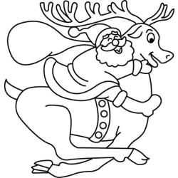 coloriage du renne en manteau