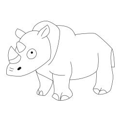 Coloriage rhinocéros #03