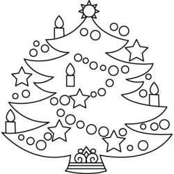 Le coloriage d'un sapin de Noël pour maternelle à imprimer