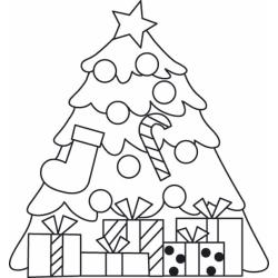 Le coloriage d'un sapin de Noël pour maternelle à imprimer