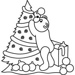 Le coloriage d'un sapin de Noël pour maternelle à imprimer