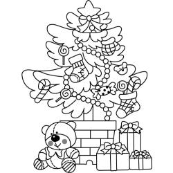 Le coloriage d'un sapin de Noël pour maternelle à imprimer
