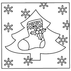 Le coloriage d'un sapin de Noël pour maternelle à imprimer