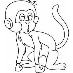 coloriage d'un singe rigolo