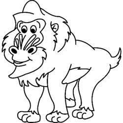 coloriage d'un singe : dessin bras levé