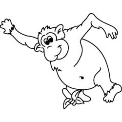 coloriage d'un singe rigolo