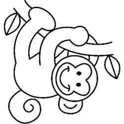 coloriage d'un singe rigolo
