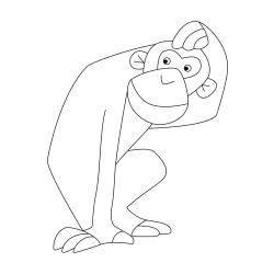 coloriage d'un singe rigolo