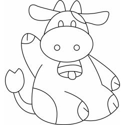 Imprimer le coloriage de la vache et des poussins